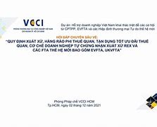 Lời Văn Tự Chứng Nhận Xuất Xứ Evfta